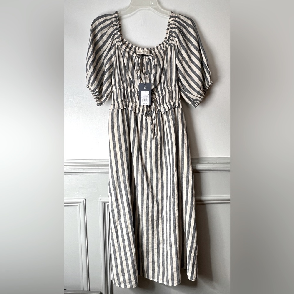 Cream Stripe Dress from Universal Thread.  Perfect for late Spring and Summer.